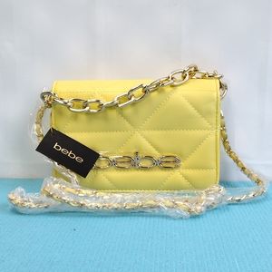NWT Gia Quilted Faux Leather Shoulder Bag Crossbody Lemon - Small